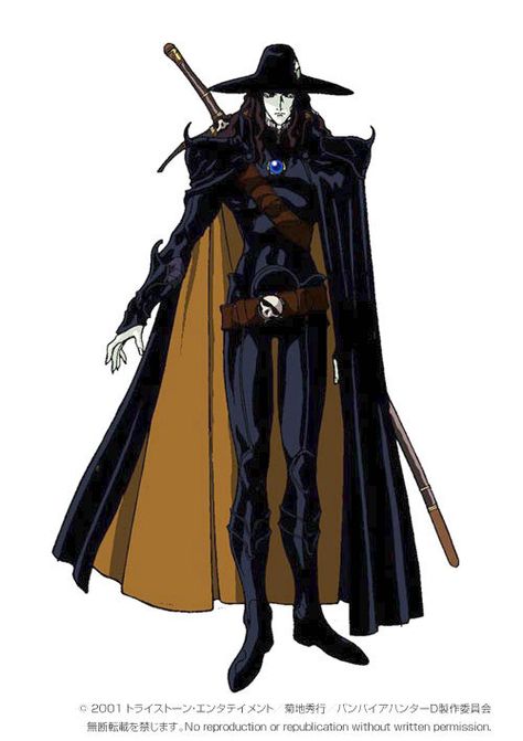 Art of Vampire Hunter D: Bloodlust Vampire Hunter D Bloodlust, Castlevania Anime, Yoshitaka Amano, Vampire Hunter D, Vampire Hunter, Concept Art Character, Old Anime, Character Sheet, Dark Fantasy Art