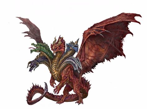 Tiamat Dragon, Big Dragon, D D Monsters, Dnd Dragons, Cool Dragons, Dungeons And Dragons Dice, Legends And Myths, One D, Dnd Monsters