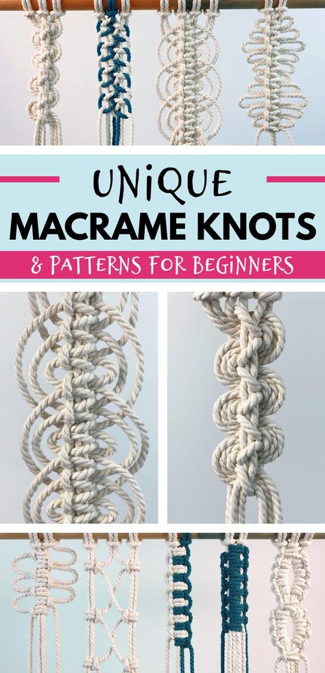 Unique Macrame Knots & Patterns (That Anyone Can Make) Dollar Store Macrame, Diy Macrame Curtain Easy, Advanced Macrame Knots, Basic Macrame Knots Step By Step, How To Macrame For Beginners, Free Macrame Patterns Tutorials, Easy Macrame Patterns, Easy Macrame Knots, Macrame Knots For Beginners