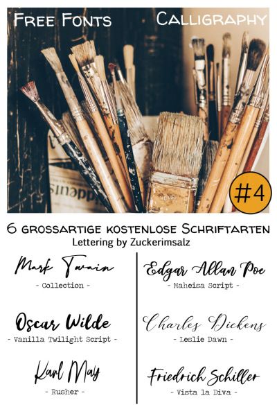 Freebie | 6 grossartige kostenlose Schriftarten … Lettering by Zuckerimsalz #4 – Zuckerimsalz Vanilla Twilight, Book Letters, Paper Book, Edgar Allan Poe, Calligraphy Fonts, Hand Lettering, Cricut, Pencil, Candles