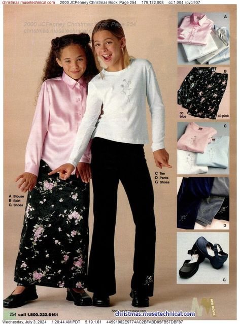 2000 JCPenney Christmas Book, Page 254 - Catalogs & Wishbooks Vintage Kids Clothes, Jcpenney Christmas Catalog, 00s Fashion, 2000 Fashion, Seventies Fashion, Christmas Catalogs, Christmas Book, Fashion Catalogue, Doll Clothes American Girl