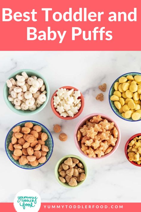 Learn which baby puffs are best for your baby and toddler, when you can introduce them, what to look for at the store, and how to buy puffs for babies with the most nutrition possible. Gerber Puffs Recipe, Diy Baby Puffs Recipe, Homemade Baby Puffs Recipes, Baby Puffs Recipe Homemade, Homemade Puffs For Baby, Baby Snacks 1 Year, Diy Baby Puffs, Homemade Puffs, Baby Puffs Recipe