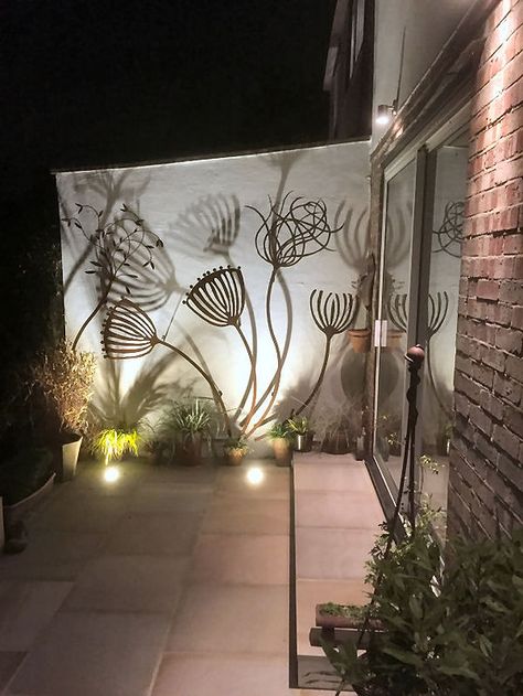 Wall Mounted sculptures | Artinsteel | Wales Large Outdoor Wall Art, Exterior Wall Art, Outdoor Metal Wall Art, Metal Sculptures, Walled Garden, Garden Art Sculptures Diy, Garden Artwork, Garden Art Projects, Garden Art Crafts