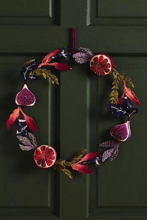 Christmas Ornaments & Holiday Decor | Anthropologie Classic Wreath, Craft Clay, Felt Christmas, Christmas Inspiration, Rumi, Yule, Christmas Cheer, Holiday Ornaments, Pomegranate