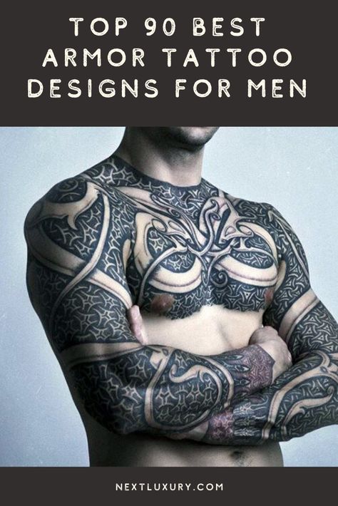 Tattoos That Enhance Muscles, Engineering Tattoo, Battle Tattoo, Body Armor Tattoo, Plate Armor, Timeless Tattoo, Best Armor, Armor Tattoo, Tattoo Patterns