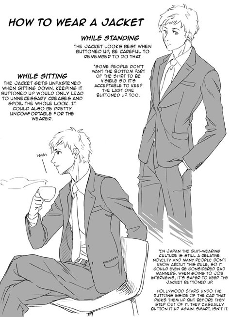 losthitsu: Suits tutorial - translation Suit Drawing, Manga Tutorial, Guy Drawing, Drawing Clothes, Art Poses, Character Design References, Drawing Poses, Drawing Reference Poses, Anime Poses