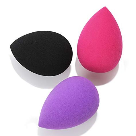 Makeup Sponges 3-Pack  (Red+Black+Purple) - Ajonjolí&Spice33 Bazaar Makeup Materials, Powder Concealer, Makeup Blender Sponge, Expensive Makeup, Beauty Blenders, Makeup Sponges, Makeup Blender, Blending Sponge, Elf Cosmetics