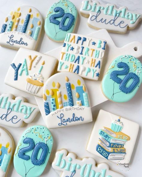 Birthday Sugar Cookies Decorated, Cookie Drawing, Birthday Sugar Cookies, Happy Birthday Cookie, Summer Sweets, Candle Cookies, Letter Find, Cookies For Kids, Cookie Frosting