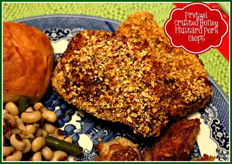 Honey Mustard Pork Chops, Honey Mustard Pretzels, Cornbread Recipes, Pretzel Bread, Mustard Pork Chops, Sliced Peaches, Breaded Pork Chops, Meat Casserole, Pretzel Crust