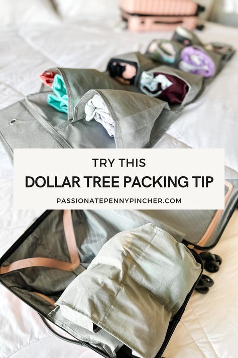 This Dollar Tree packing hack will make traveling so much easier! Your suitcase & sanity will thank you. Shoe Organizer Packing Hack, Dollar Tree Travel Essentials, Dollar Tree Travel Hacks, Walmart Coupon, Restaurant Deals, Organized Packing, Kids Gift Guide, Organizing Ideas, Printable Coupons