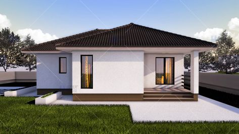 Design Case Mici, House Plans South Africa, Modern Bungalow House Design, House Design Exterior, Modern Bungalow House, House Landscaping, Small House Design Plans, Front House, Bungalow House Plans