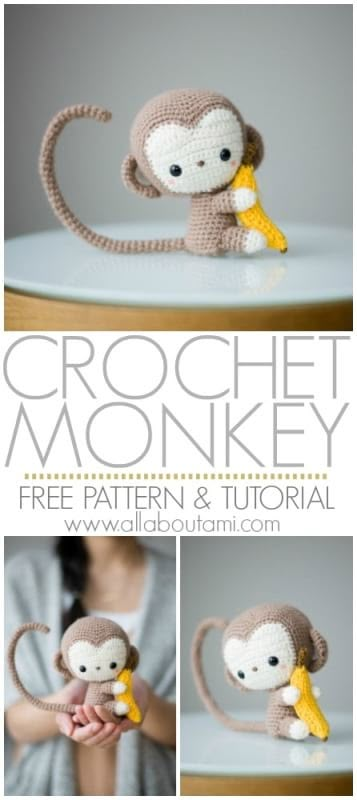 Amigurumi Monkey, Monkey Crochet, All About Ami, Crochet Monkey, Monkey Pattern, Confection Au Crochet, Pola Amigurumi, Crochet Animals Free Patterns, Crochet Amigurumi Free Patterns