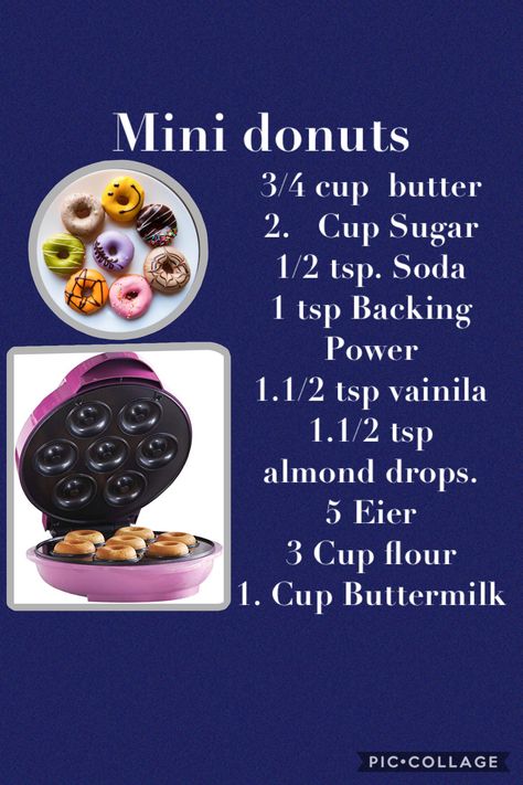 Mini Donut Topping Ideas, Mini Doughnut Recipes, Mini Donut Maker Recipes, Crepe Dessert, Donut Maker Recipes, Chocolate Rice Crispy Treats, Mini Donut Recipes, Doughnut Recipe Easy, Mini Donuts Maker