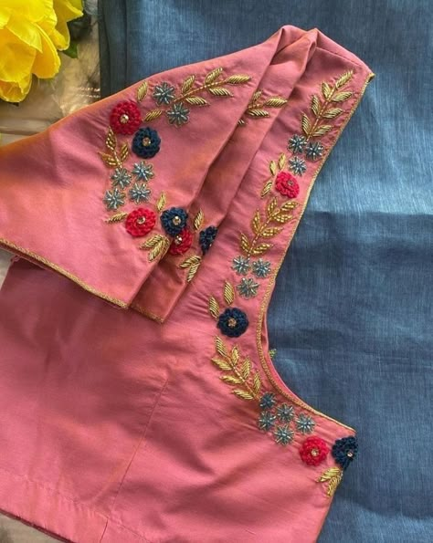 Computer Work Blouse Designs Latest Simple Pink, Handwork Blouse Design Latest, Embroidered Ideas, Ayurveda Hair, Maggam Designs, Pink Blouse Designs, Handwork Blouse, Magam Work, Blouse Works