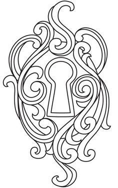 wood Burning on Pinterest Lock Hole Tattoo, Keyhole Drawing Ideas, Keyhole Drawing, Lock Drawing, Door Tattoo, Lock Art, Lock Tattoo, Key Tattoos, Heart Mirror