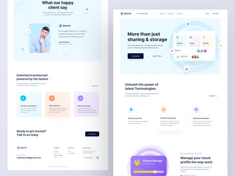 Cloud Storage Landing-Page. by Besnik on Dribbble App Design Trends, Medical Websites, Beautiful Website Design, Interactive Web Design, Ads Banner, Custom Web Design, Fun Website Design, Website Redesign, Dashboard Design