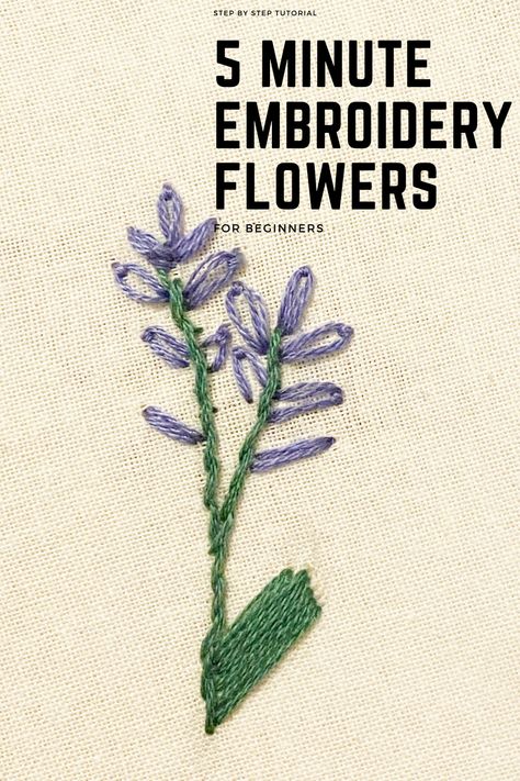 Embroidery Inspiration Flowers Simple, Embroidery Ideas For Beginners Flowers, Embrodery Stiching Flowers Diy, Simple Lavender Embroidery, How To Embroider Flowers Easy, How To Embroider Plants, How To Embroider Lavender, Converse Embroidery Ideas Easy, Simple Embroidered Flowers