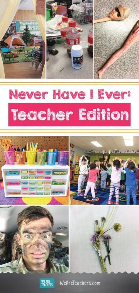 Never Have I Ever Teacher Scenarios from #TeacherLife Staff Building Activities Teachers, Never Have I Ever School Edition, Never Have I Ever Teacher Edition, Teacher Appreciation Games Activities, Teacher Games For Staff, Staff Party Games, Teacher Team Building, Pto Events, Staff Ideas