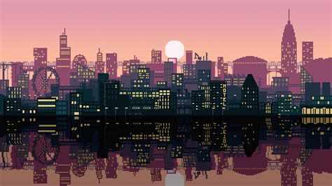 Pixel City, Image Pixel Art, Samsung Wallpapers, Ed Wallpaper, Kad Nama, Wallpaper Seni, Pixel Art Landscape, Cityscape Wallpaper, 2560x1440 Wallpaper