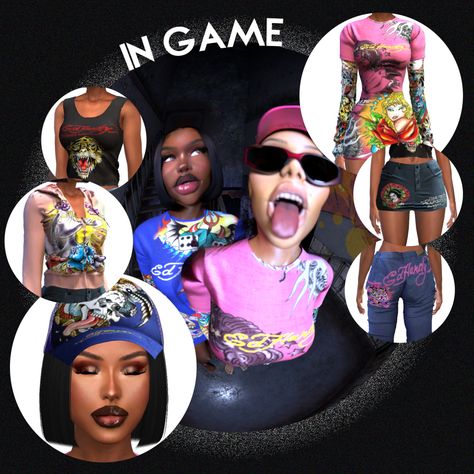 Black Sims 4 Cc Tops, Sims 4 Black Presets, Ed Hardy Sims 4 Cc, Sims 4 Ed Hardy, Sims 4 Cc Ed Hardy, Urban Sims Cc, Sims Urban Cc, Urban Sims 4 Cc Clothes, Black Sims Cc