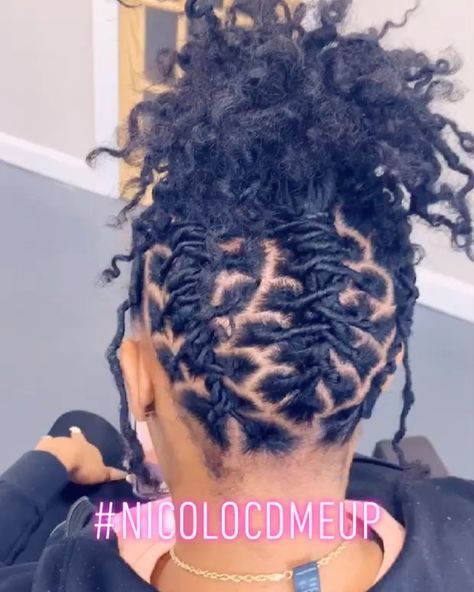 Nico Akeem Champaign on Instagram: “#nicolocdmeup #blushsalonsc #schairstylist #loclyfe #womenwithlocs #loclivin #dreads #naturalhairstyles #congohairproducts” Natural Twist Updos For Black Women, Updo Loc Styles, Short Loc Styles For Women Updo, Loc Updo Styles Short, Updo Locs Hairstyles For Women, Locs Starter, Hairstyles Locs, Two Strand Twist Hairstyles, Loc Goals