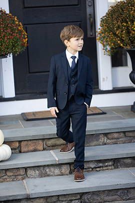 Boys Suits and Kids Tuxedos - LittleTuxedos.com Boys Tuxedo Wedding, Boys Suits For Wedding Kids Black, Boys Tuxedo Kids, Girl Tuxedo, Toddler Tuxedo, Midnight Blue Suit, Kid Tuxedo, Vest And Bow Tie, Boys First Communion