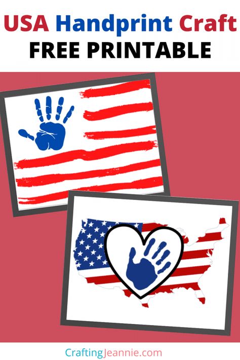 Patriotic Kids Craft Handprint Flag Craft, Usa Flag Craft Preschool, Memorial Crafts For Preschoolers, Fourth Of July Crafts For Kids Handprint, Fourth Of July Handprint Craft, Easy Veterans Day Crafts For Toddlers, Flag Crafts For Toddlers, Preschool Flag Crafts, Flag Handprint Art For Kids