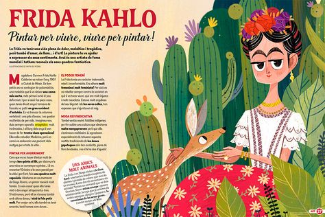 Frida Kahlo for Petit Sapiens Magazine on Behance Frida Kahlo Illustration, Magazines For Kids, Social Issues, Children Illustration, Animal Drawings, Easy Drawings, Magazine, Frida Kahlo