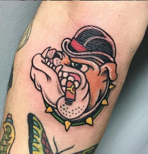 Bulldogge Tattoo, Eagle Chest Tattoo, Short Face, Hand Tattoo Ideas, Pop Art Tattoos, Pitbull Tattoo, Traditional Tattoo Inspiration, Bulldog Tattoo, Torso Tattoos