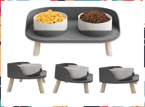 Elevated Cat Food Bowls with No-Spill Design, Raised Ceramic Cat Dog Bowls for Food and Water, 3 Adjustable Heights Anti Vomi Ceramic Cat Bowls, Pet Bowls Stand, Cat Bowl Stand, Dog Water Bowl, Elevated Dog Bowls, Freedom Life, Food Bowls, Cat Dishes, Dog Water Bowls