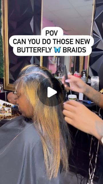 Jamie Bailey on Instagram: "These BUTTERFLY 🦋 BRAIDS ARE FIRE 🔥" Braid Hairstyles For Black Women Long, Popular Braid Styles, Long Butterfly Braids, Boho Butterfly Braids, Butterfly Braid Tutorial, Butterfly Braids For Kids, 2 French Braids With Weave Curls, How To Do Butterfly Braids, Blonde Butterfly Braids