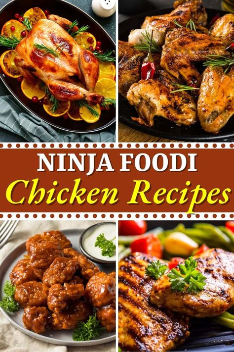 Try these easy Ninja Foodi chicken recipes for dinner, and you won't be disappointed! From roast chicken to stir-fry to chicken tenders, there are plenty of tasty dishes you can make. Chicken Recipes For Ninja Foodi, Chicken Recipes In Ninja Foodi, Nijia Foodie Chicken Recipes, Ninja Dinner Recipes, Chicken In The Ninja Foodi, Ninja Grill Chicken Recipes, Ni Ja Foodie Recipes, Ninja Chicken Recipes, Ninja Foodi Chicken Breast Recipes