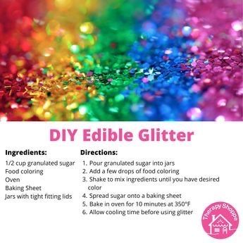 Diy Edible Glitter, Make Edible Glitter, Edible Glitter Recipe, Sensory Recipes, Coloring Sugar, Recipes To Try At Home, Xmas Baking, Diy Edible, Baking Hacks