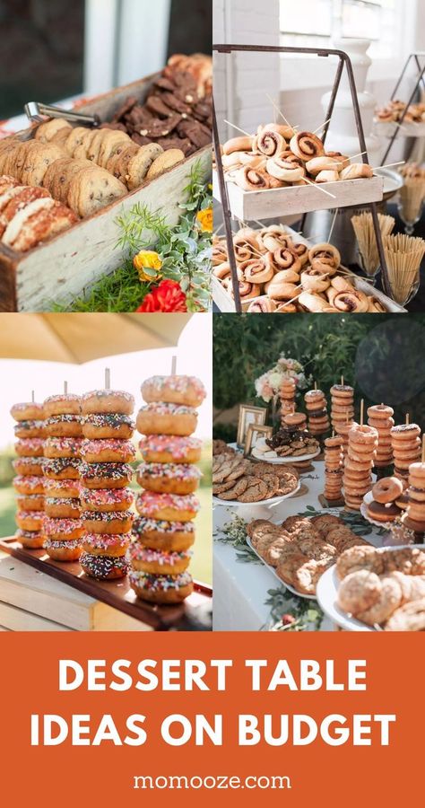 dessert table ideas on a budget Sweets Tables Ideas, Party Dessert Table Ideas Display, Treat Party Table, Dessert Birthday Table, Setting Up Dessert Table Party Ideas, Budget Friendly Dessert Table, Dessert Set Up Ideas, Dessert Food Bars For Parties, Goodie Table Ideas