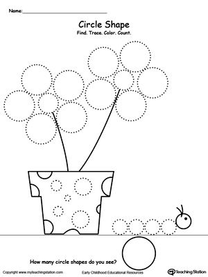 *FREE* Find, Trace, Color and Count Circle Shapes Worksheet. Practice pre-writing, fine motor skills and identifying circle shapes with this printable tracing shapes worksheet. Shapes Worksheet Kindergarten, Preschool Tracing, Shapes Preschool, Shapes Worksheets, Dot To Dot, Shapes Activities, School Worksheets, Tracing Worksheets, Pre Writing