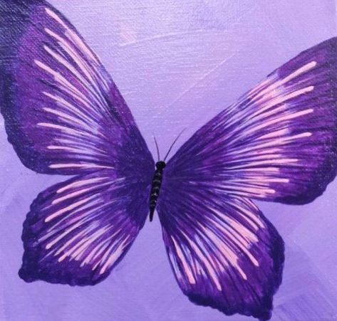 Butterfly Painting Easy, Evelynn League Of Legends, Things To Paint, Art Du Croquis, Purple Painting, Butterfly Art Painting, Pastel Paintings, Butterfly Canvas, Simple Canvas Paintings