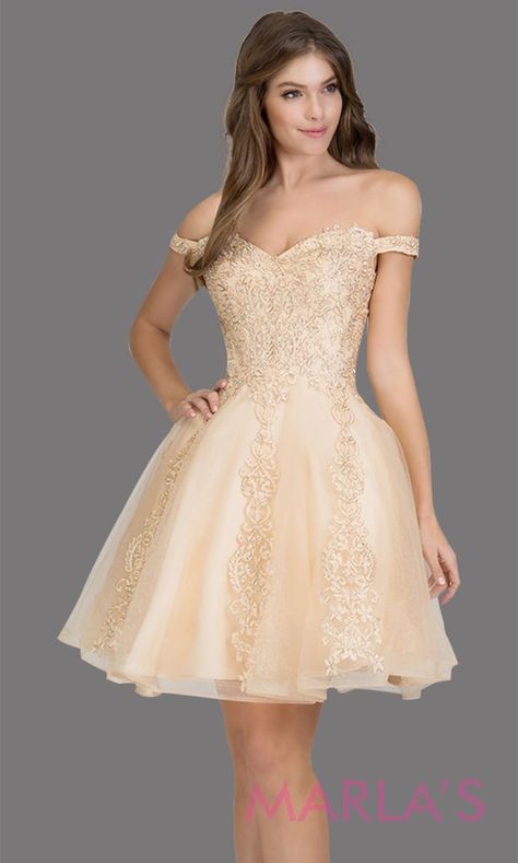 Short Gold Dresses Damas, Gold Dress Quinceanera Damas, Champagne Dresses For Damas, Damas Dresses For Quince White And Gold, Tan Dama Dresses, Dama Dresses Champagne Pink, Light Gold Dama Dresses, Gold Dama Dresses Quinceanera Short, Quince Gold Dama Dresses