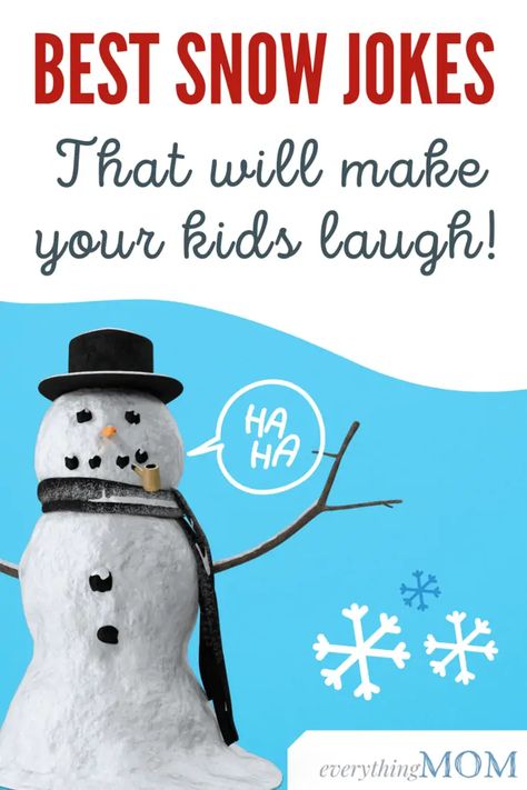 When it's cold and snowy outside, the best thing you can do is warm up the kids with some hilarious snow jokes! Read all 30 of them! Snowman Jokes, Kids Jokes And Riddles, Snowy Outside, Winter Jokes, Christmas Jokes For Kids, Kids Questions, Lunchbox Jokes, Snowman Party, Great Jokes