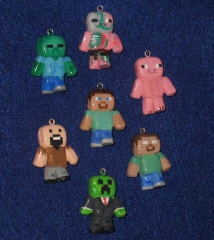 minecraft polymer clay - Yahoo Image Search Results Minecraft Clay Ideas, Minecraft Clay Charms, Minecraft Polymer Clay, Clay Minecraft, Palmer Clay, Clay Art For Kids, Air Dry Clay Projects, Tanah Liat, Minecraft Crafts