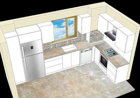 New Modern Kitchen, Small Kitchen Design Layout, Desain Pantry, Simple Kitchen Design, Kitchen Layout Plans, Kitchen Design Diy, تصميم داخلي فاخر, Wall Decor Kitchen, Organization Kitchen