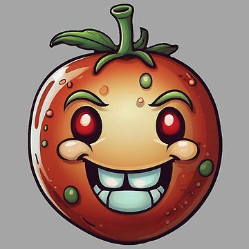 The Rotten Tomato sticker features a splattered tomato with a disgusted or displeased facial expression in cartoonish style, symbolizing negative reviews or criticism. It's commonly used to humorously convey disapproval or disappointment. Tomato Sticker, Rotten Tomatoes, Facial Expression, Facial Expressions, Facial, For Sale