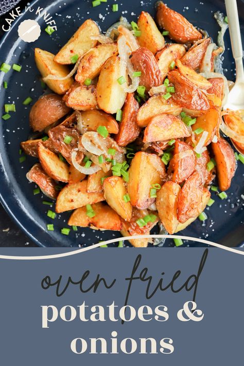 If you love crispy potatoes, these oven fried potatoes and onions are the easiest way to satisfy your craving. The addition of onions makes them even more flavorful. They are perfect for a simple, tasty side dish, and you don’t even have to fry them! Fried Potatoes And Onions, Potatoes Oven, Oven Fried Potatoes, Potato Side Dishes Easy, Crispy Oven Fries, Winter Dinners, Potatoes And Onions, Potatoes In Oven, Oven Fried