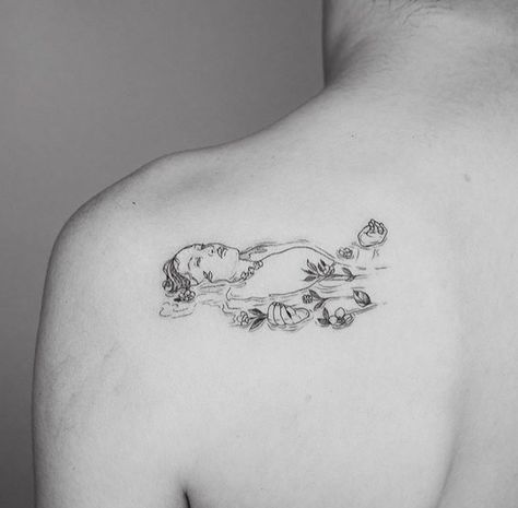 ophelia tattoo Ophelia Tattoo, Phönix Tattoo, Tattoo Zeichnungen, Inspiration Tattoos, Initial Tattoo, Aesthetic Tattoo, Dream Tattoos, Hip Tattoo, Little Tattoos