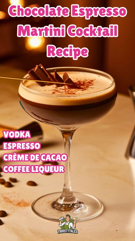 "Indulge in the rich flavors of our Chocolate Espresso Martini Cocktail Recipe! This decadent drink combines the boldness of espresso with the sweetness of chocolate, making it a perfect addition to your cocktail flight ideas. Elevate your gatherings with unique sips like the Espresso Old Fashioned and Chocolate Old Fashioned Cocktail. Explore the Cocktail Corner for more delightful recipes featuring chocolate bitters and espresso drinks. Cheers to delicious cocktails!" Cocktail Flight, Chocolate Alcoholic Drinks, Chocolate Old Fashioned, Chocolate Espresso Martini, Cocktail Corner, Chocolate Martini Recipe, Chocolate Bitters, Fruity Mixed Drinks, Peppermint Martini