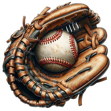 Baseball Mural, Baseball Clip Art, Baseball Crafts, Baseball Art, Sublimation Projects, Baseball Glove, Printable Crafts, Clipart Design, Leather Texture