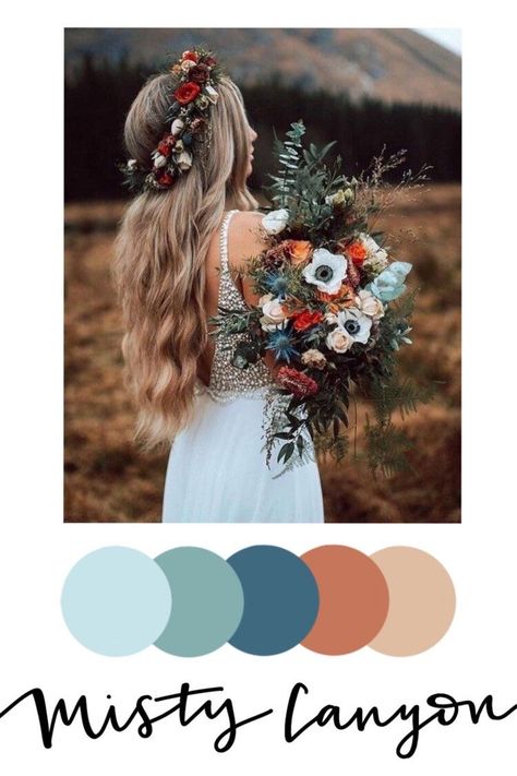 Woods Wedding Colors, Fall Wildflower Wedding Color Schemes, Early Fall Wedding Colors, Wedding Color Pallet, Valley Green, Color Palette Inspiration, Palette Inspiration, Wedding Palette, Wedding Theme Colors