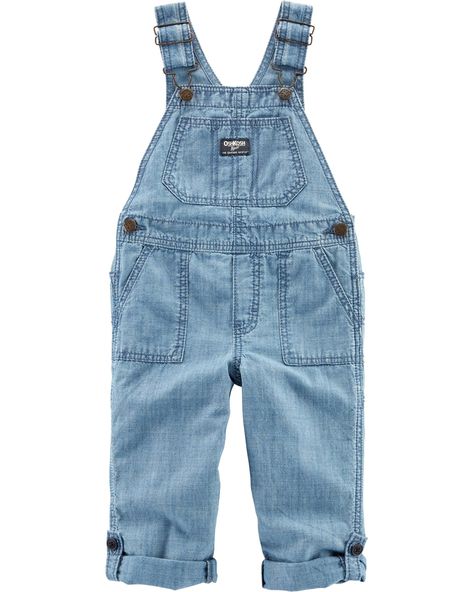 Chambray Overalls | OshKosh.com Oshkosh Overalls Boy, Toddler Overalls Outfit, Overalls Boy, Overalls Baby Boy, Oshkosh Overalls, Toddler Overalls, Oshkosh Baby, Baby Overalls, Toddler Girl Style