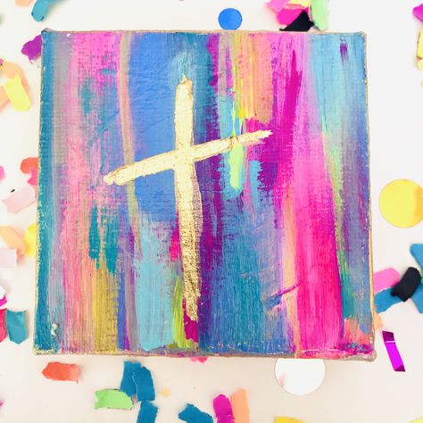 Awesome Painting Ideas, Cross Abstract Paintings, Easy Cross Paintings On Canvas, Diy Abstract Art Canvas, Abstract Cross Painting, Faith Paintings Canvas, Cross Painting Ideas, Cross Paintings On Canvas, Christian Paintings On Canvas Easy