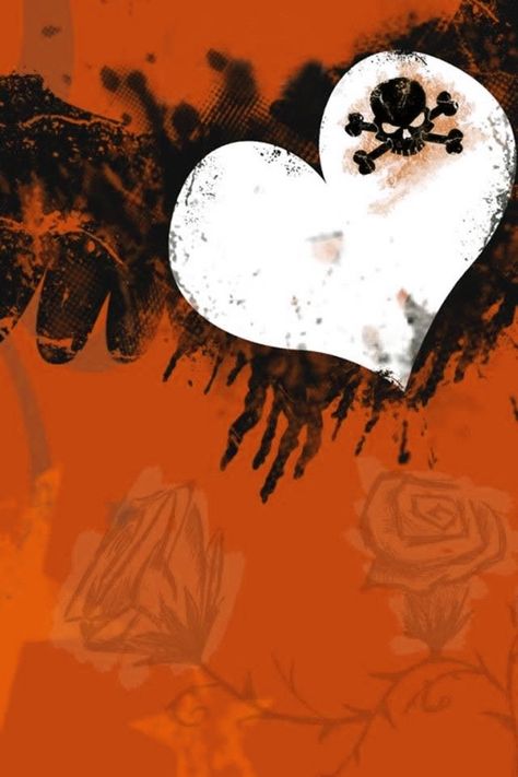 Phone wallpaper orange skull for Halloween Punk Heart Wallpaper, Punk Rock Wallpaper, Punk Background, Emo Backgrounds, Emo Heart, Reading Wallpaper, Pink Emo, Punk Wallpaper, Pink Punk