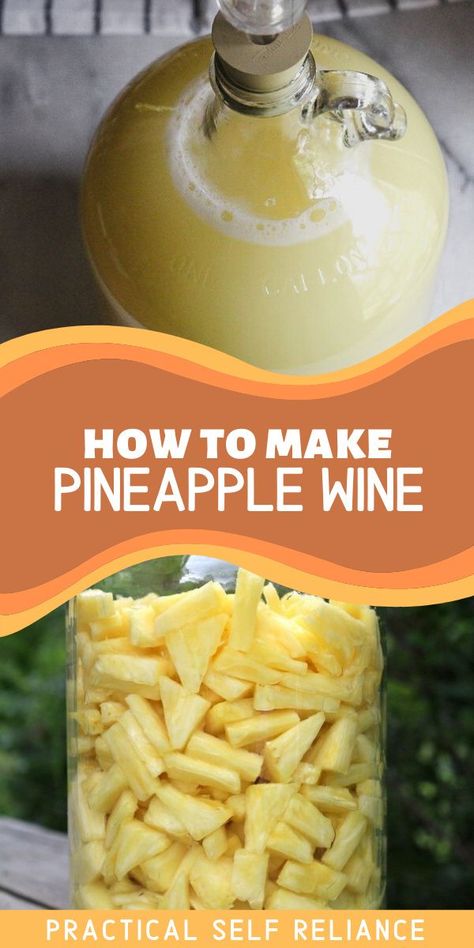 Pineapple Wine, Home Made Wine Recipes, Home Made Wine, Apple Wine Recipe Homemade, Fruit Wine Recipes, Wine Recipes Drink, Homemade Liqueur Recipes, Wine Making Recipes, Homemade Wine Recipes